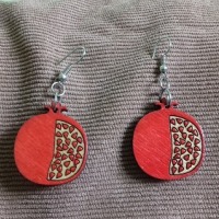 گوشواره چوبی طرح انار